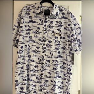 NEW SOLD OUT LSU TIGERS Men’s XL purple floral performance button down